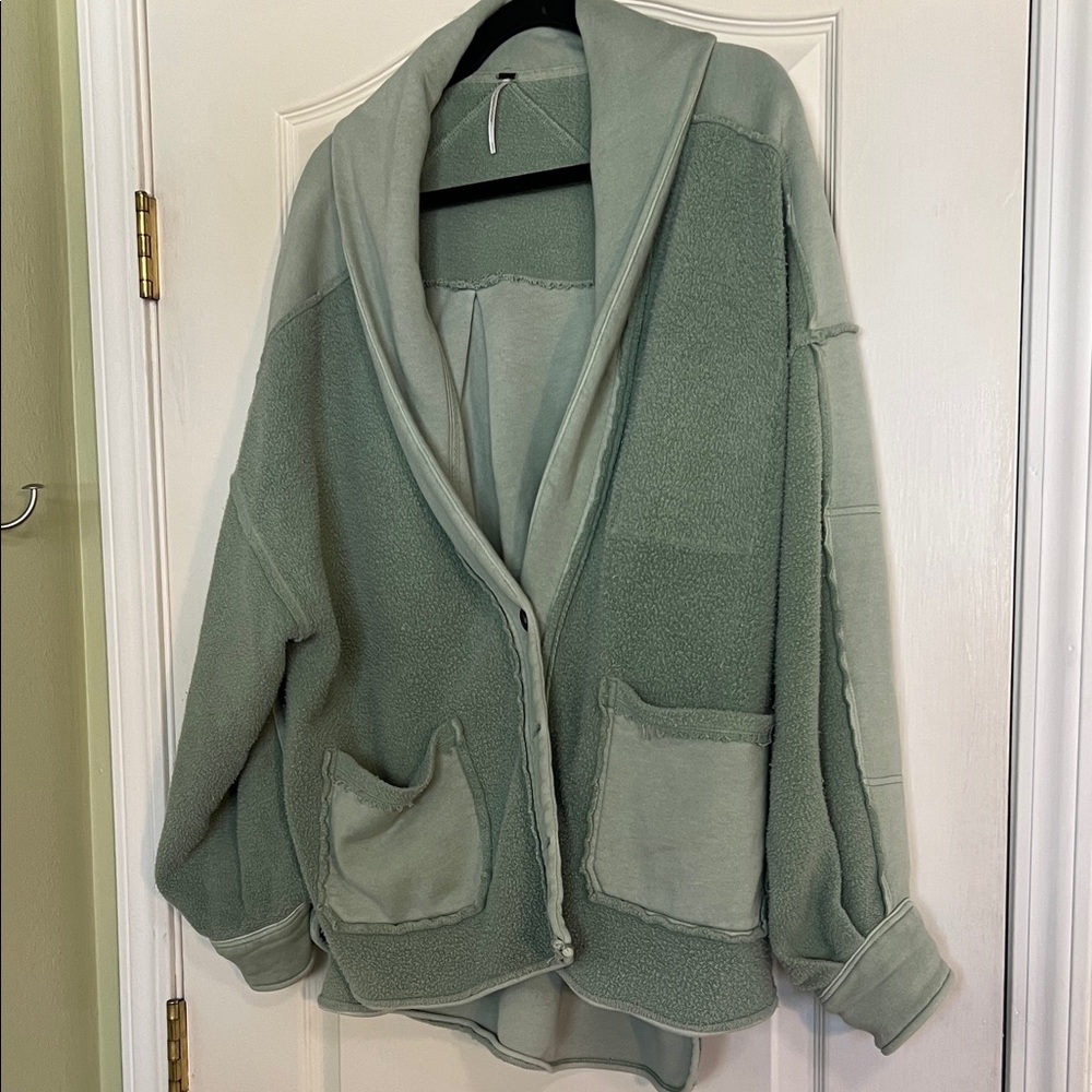 NWOT Free People Sage Green Open Jacket